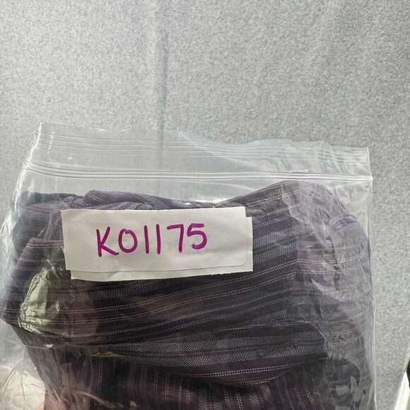 Eddie Bauer Mens TXL Button Down Shirt Wrinkle Resistant Purple Striped Work - Picture 12 of 12